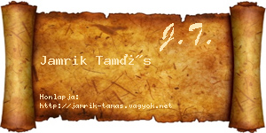Jamrik Tamás névjegykártya
